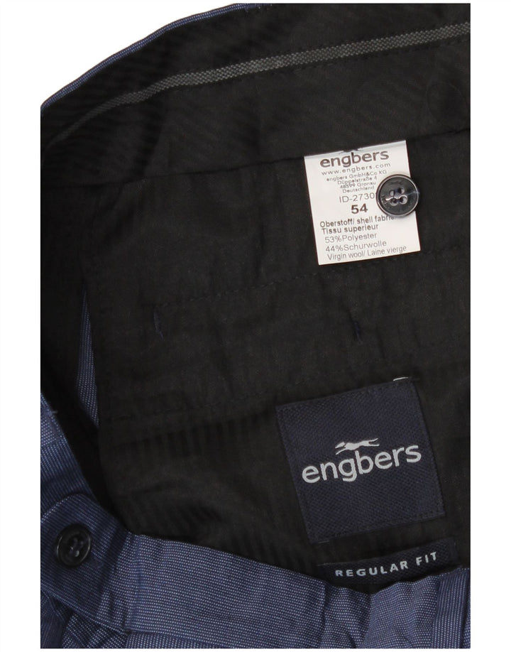 Pantaloni da abito vestibilità regolare da uomo Engbers IT 54 2XL W38 L33 poliestere blu