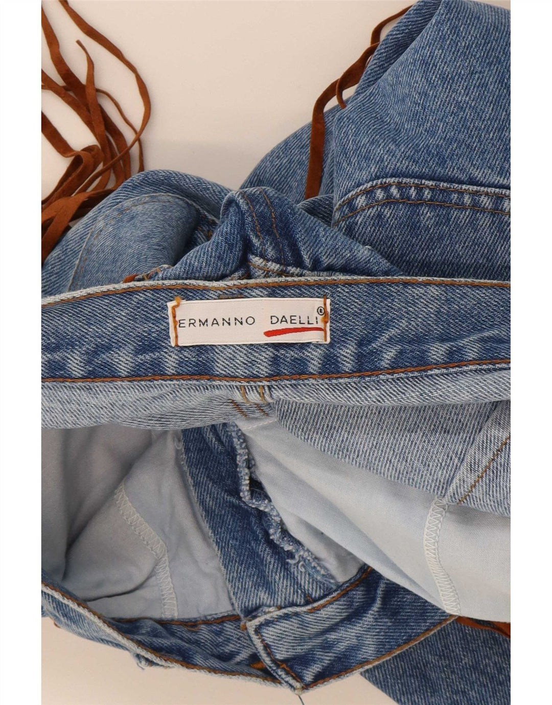Ermanno Daelli Jeans Western da Donna a Vita Alta IT 46 Large W30 L30 Blu