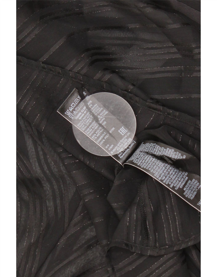 Top trasparente oversize a maniche lunghe da donna Marks & Spencer UK 6 XS Nero