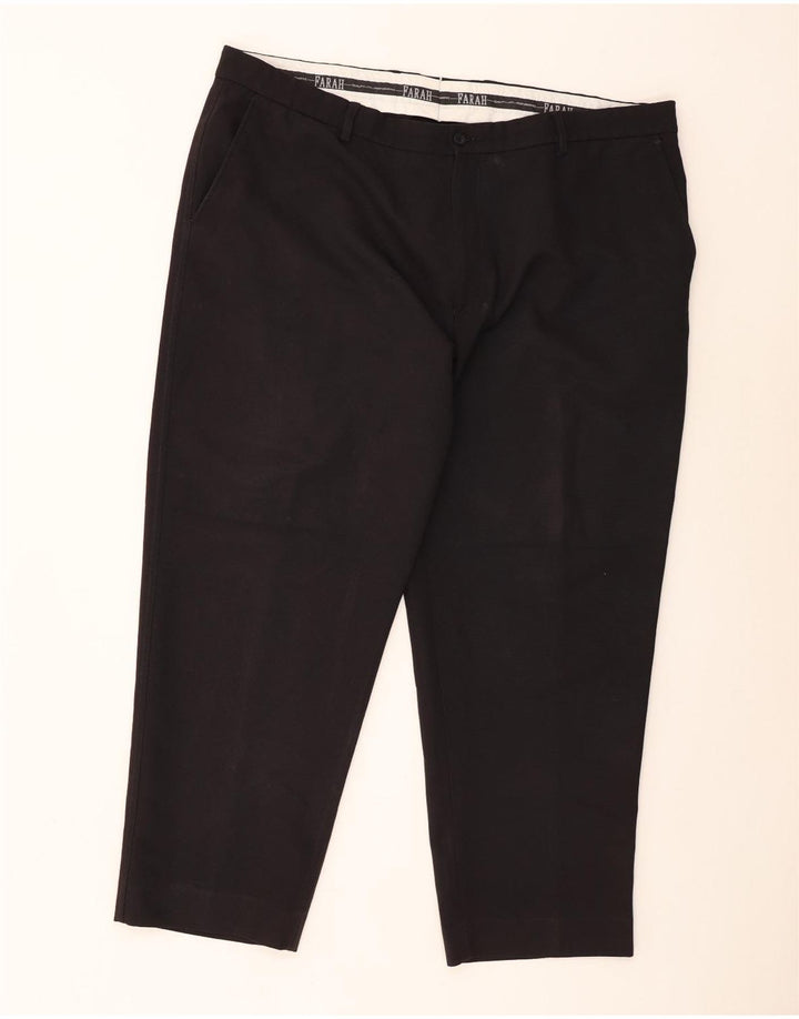 Pantaloni chino dritti da uomo Farah W44 L29 poliestere nero