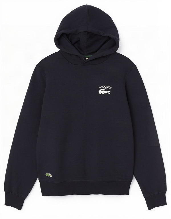 Felpa con cappuccio grafica classica da uomo Lacoste taglia 2 XS in cotone blu navy