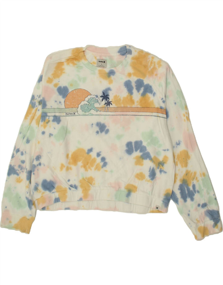 HURLEY Womens Oversized Sweatshirt Jumper UK 16 Large Multicoloured Vintage Hurley and Second-Hand Hurley from Messina Hembry 