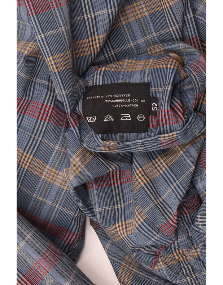 Giacca bomber da uomo vintage EU 52 XL Poliestere scozzese blu