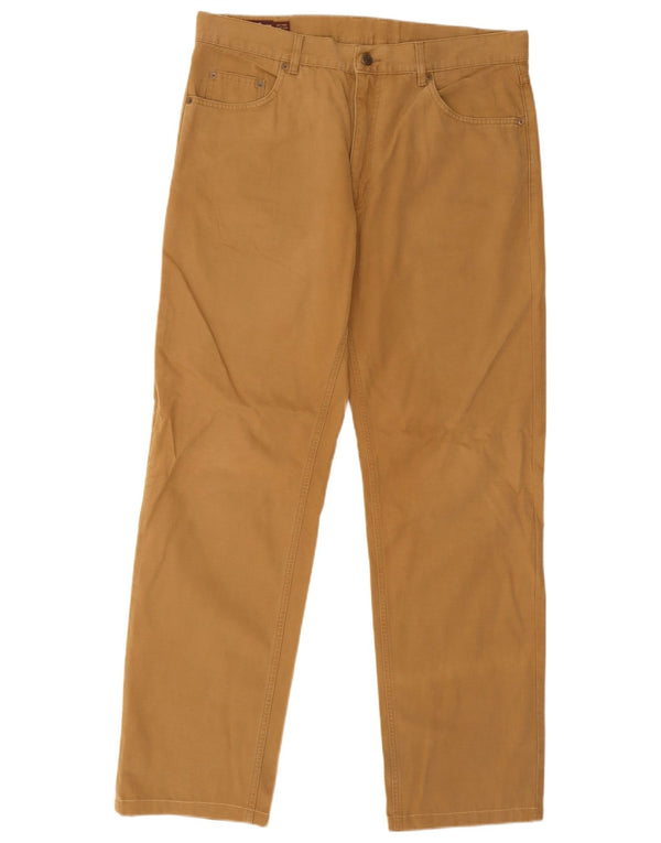 Pantaloni casual dritti da uomo Marlboro Classics W36 L32 in cotone beige