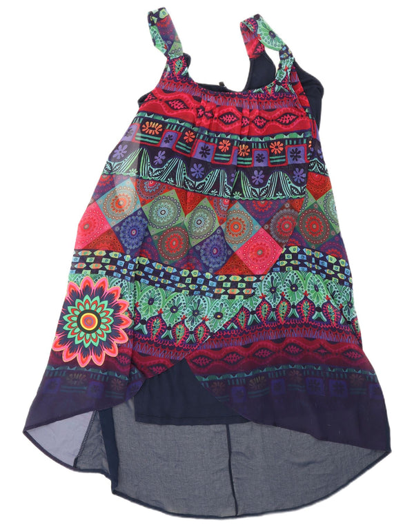 Desigual donna prendisole grafico senza maniche EU 44 XL blu navy geometrico