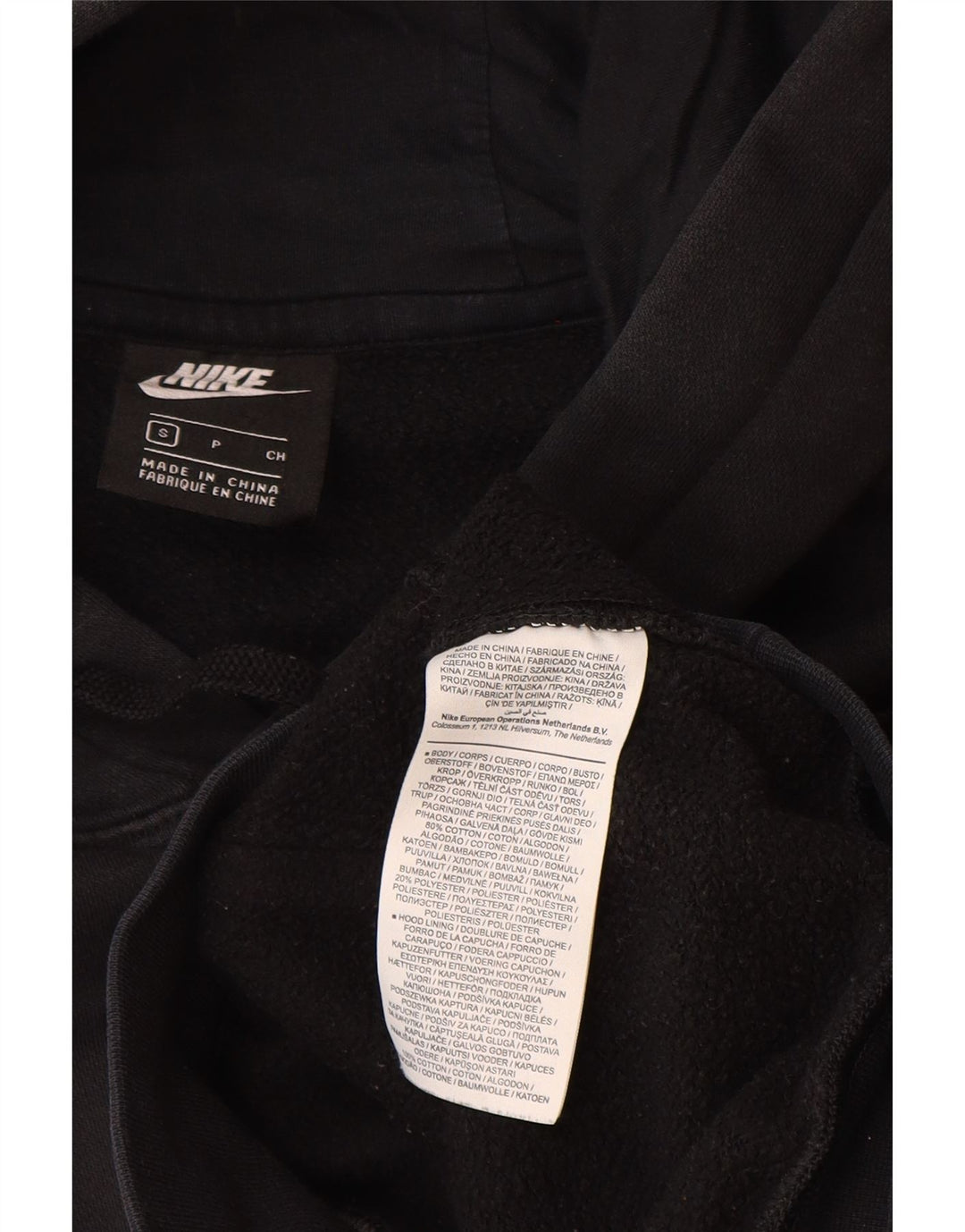 Felpa con cappuccio da uomo Nike Small in cotone nero