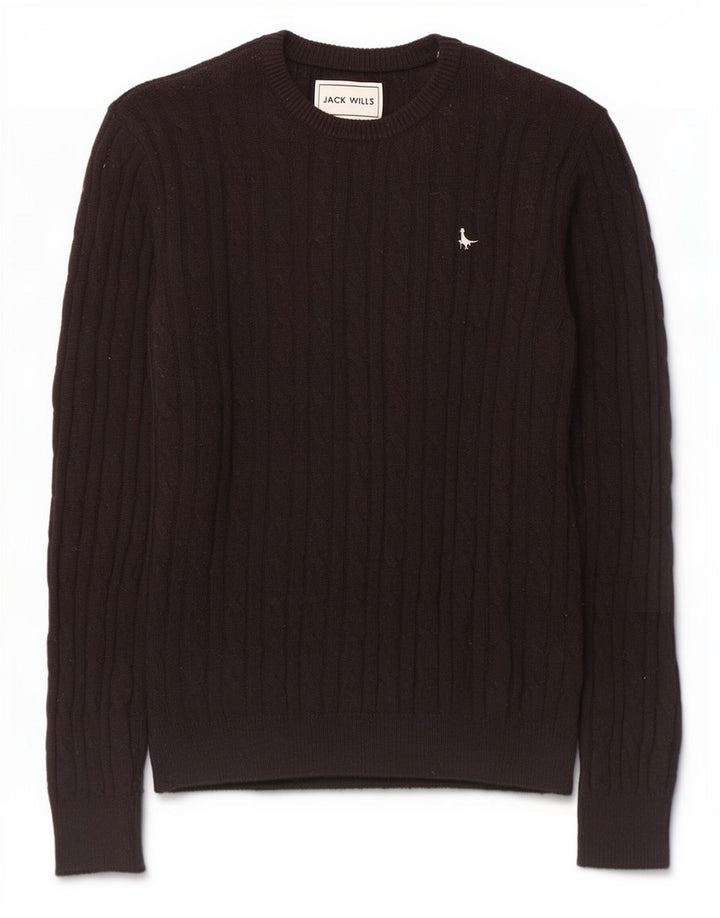 Jack Wills Uomo Maglione con scollo a barca Maglione nylon nero medio