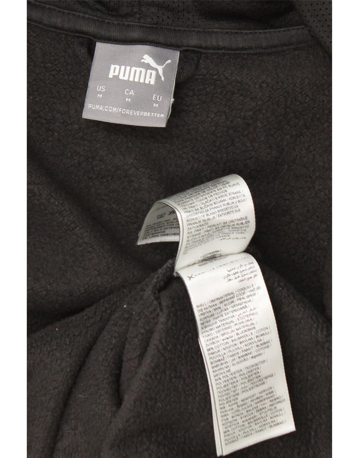 Felpa con cappuccio e zip grafica da uomo Puma in cotone nero medio