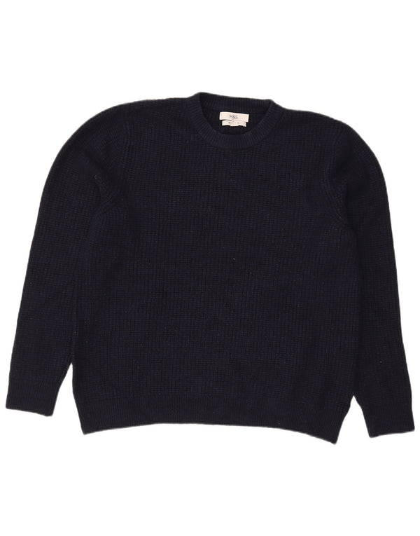 Maglione maglione girocollo da donna Marks & Spencer UK 16 grande blu navy