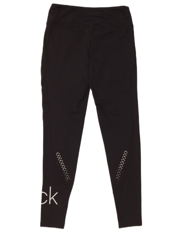 Leggings grafici da golf da donna Calvin Klein UK 10 piccoli poliestere nero