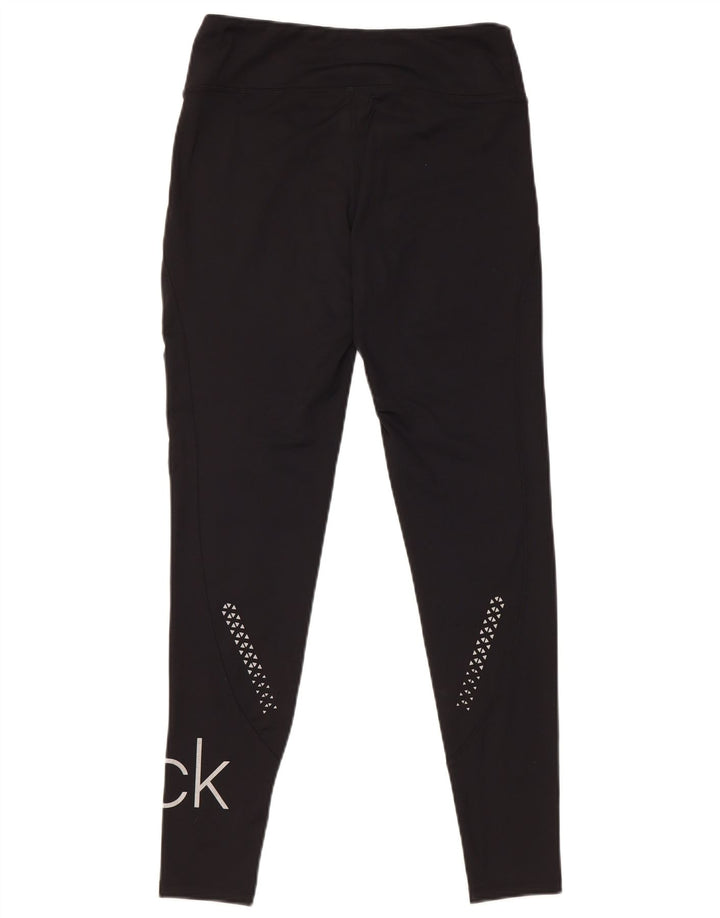 Leggings grafici da golf da donna Calvin Klein UK 10 piccoli poliestere nero