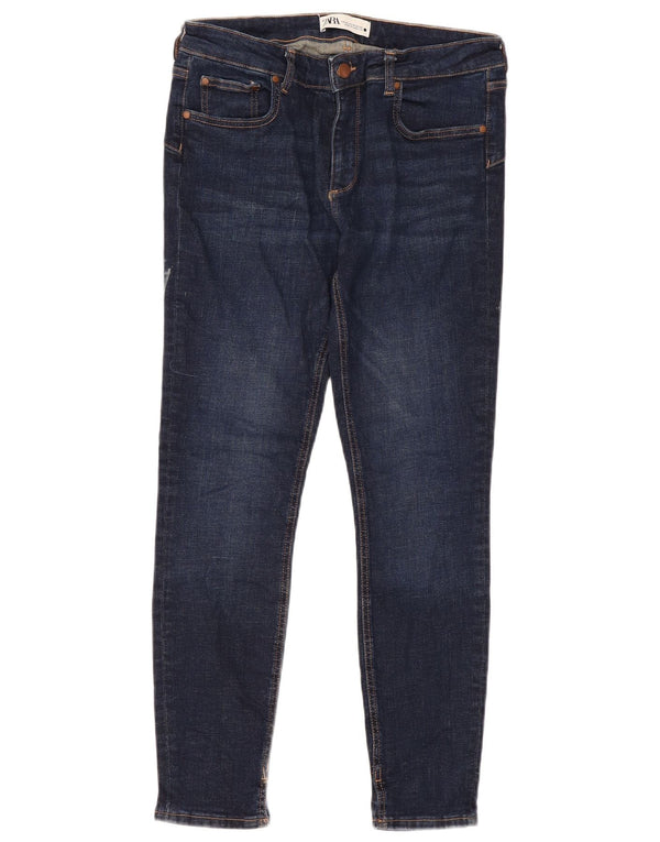Jeans skinny da donna Zara EU 42 Large W32 L28 Blu navy