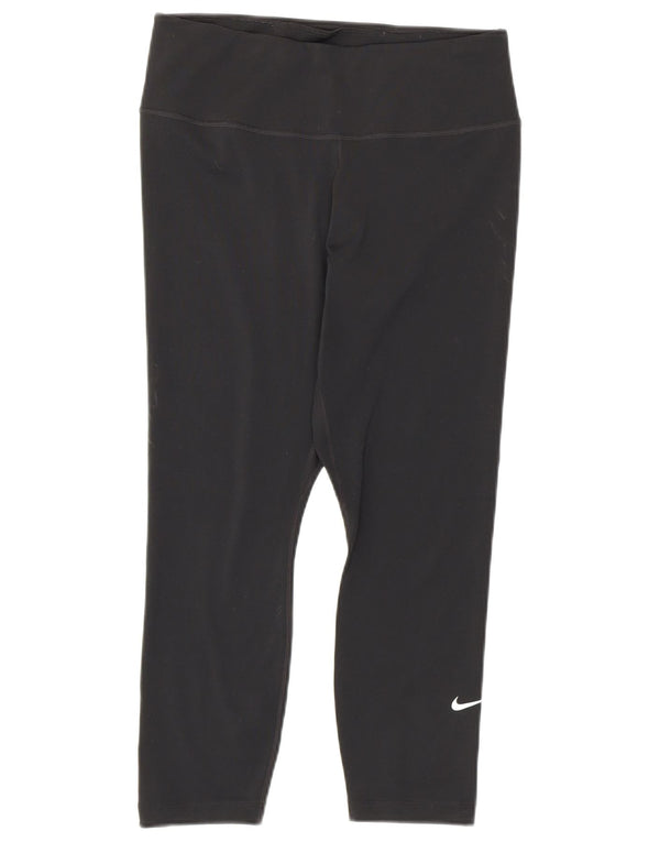 Leggings Nike Dri Fit Capri da donna UK 12 medio nero poliestere
