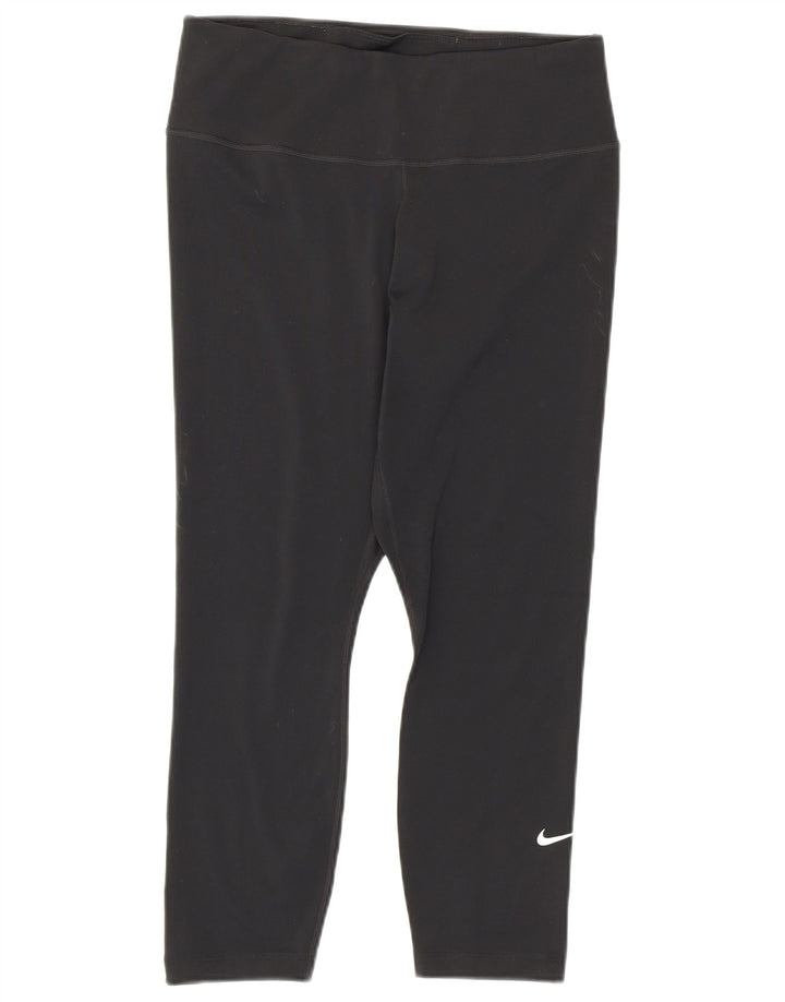 Leggings Nike Dri Fit Capri da donna UK 12 medio nero poliestere