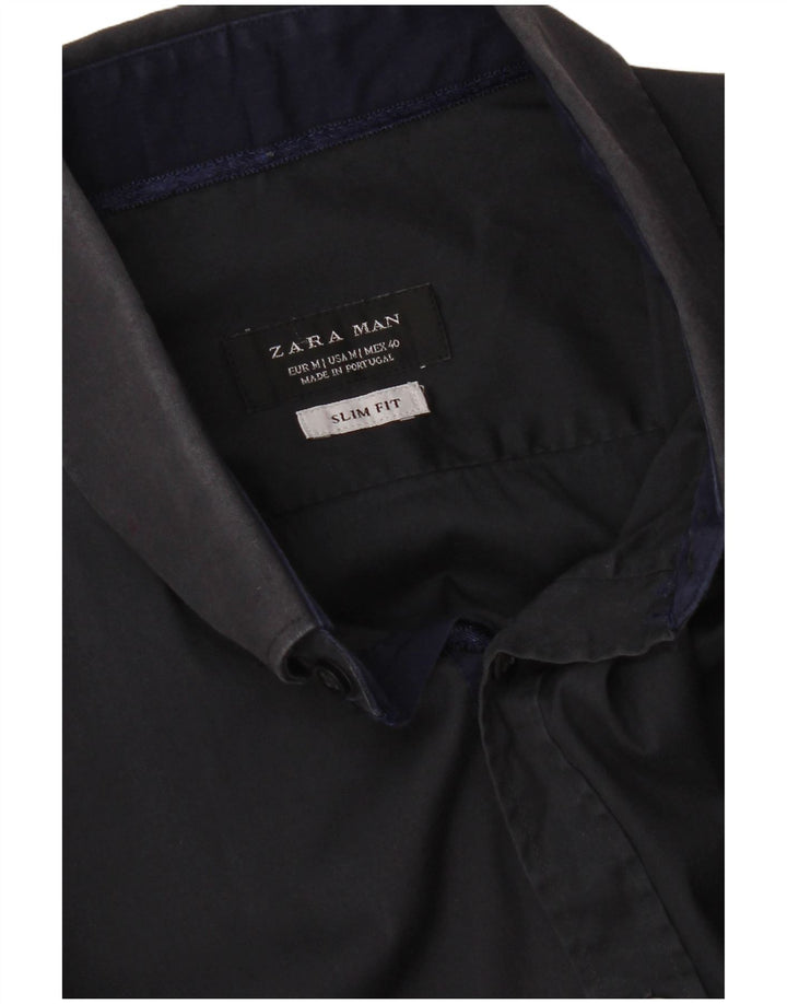 Camicia slim fit da uomo Zara blu navy medio