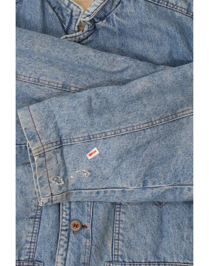 ZIP Mens Denim Sherpa Jacket UK 38 Medium Blue Vintage Zip and Second-Hand Zip from Messina Hembry 