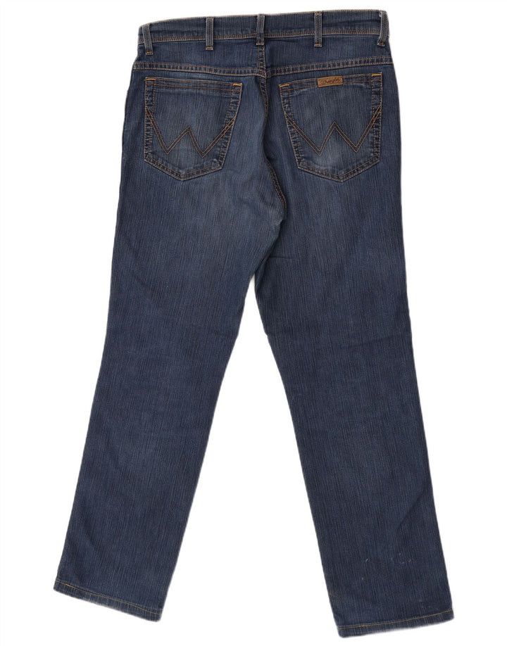 Jeans dritti da uomo Wrangler vestibilità regolare W33 L29 cotone blu