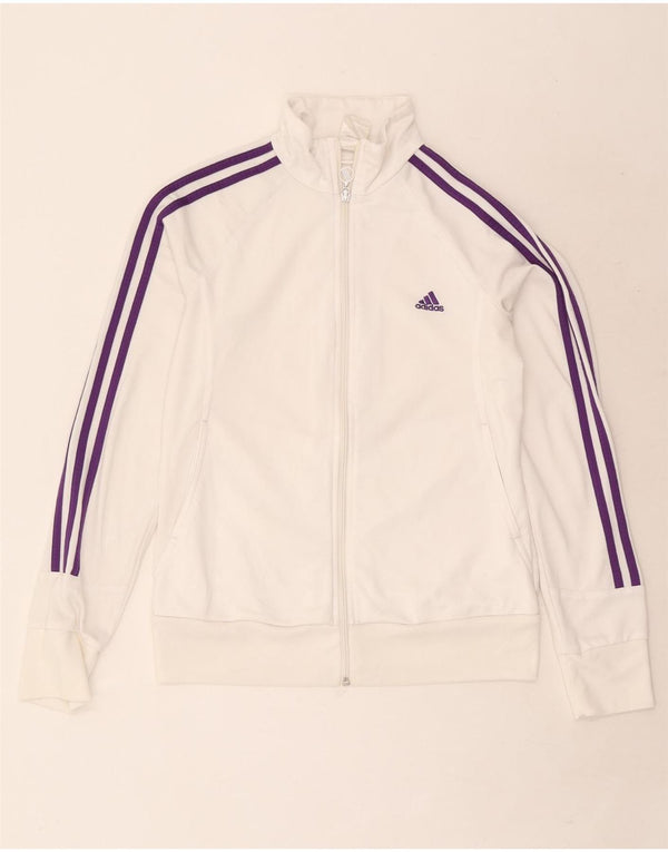 Giacca da tuta da donna Adidas UK 12/14 poliestere bianco medio