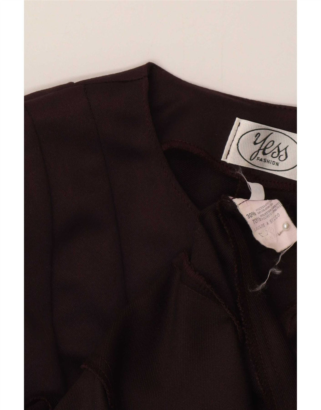 Abito a trapezio a maniche lunghe da donna vintage IT 32 2XS Poliestere marrone