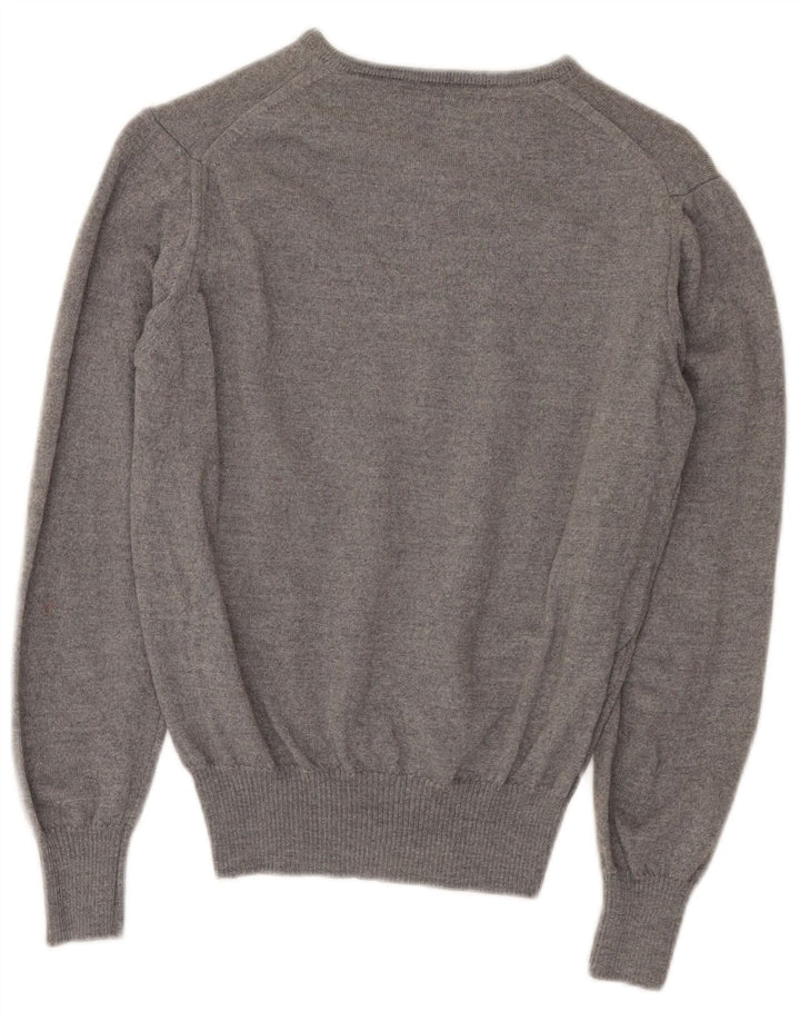 Maglione Zara da uomo con scollo a V grigio medio
