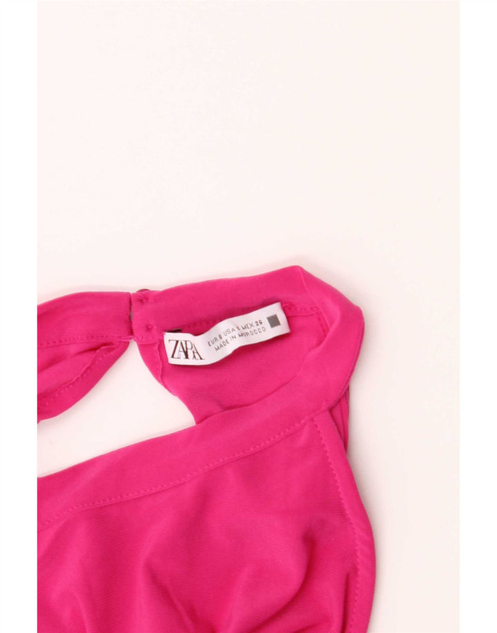 Top corto da donna Zara UK 8 piccolo poliestere rosa