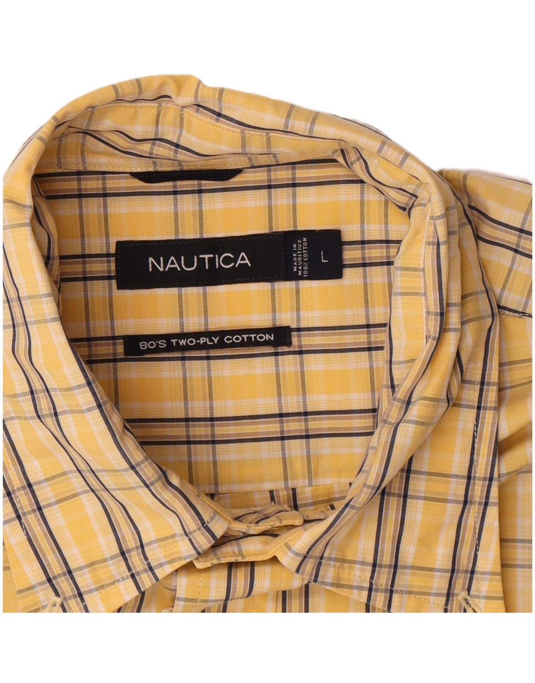 Camicia a maniche corte da uomo Nautica in cotone a quadri gialli grandi