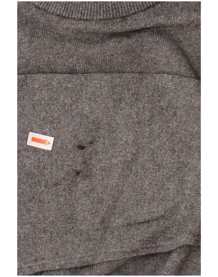 TOMMY HILFIGER Mens Crew Neck Jumper Sweater Small Grey Cotton