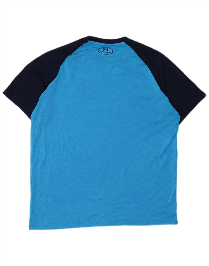 T-shirt Heat Gear da uomo UNDER ARMOUR Top in poliestere color block blu medio