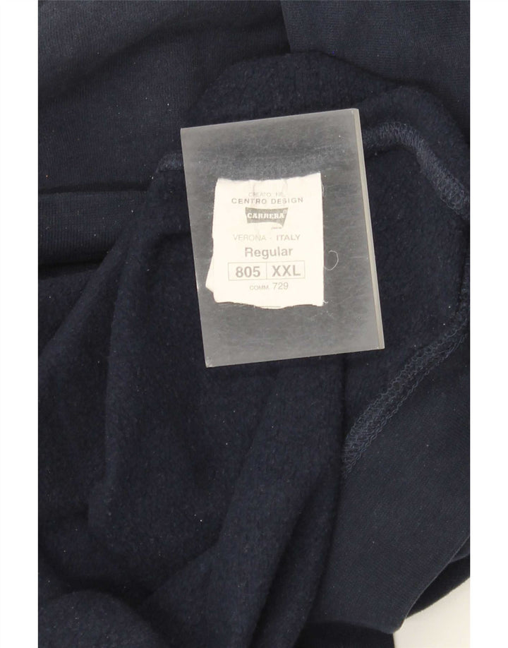 Felpa grafica da uomo Carrera 2XL cotone blu navy