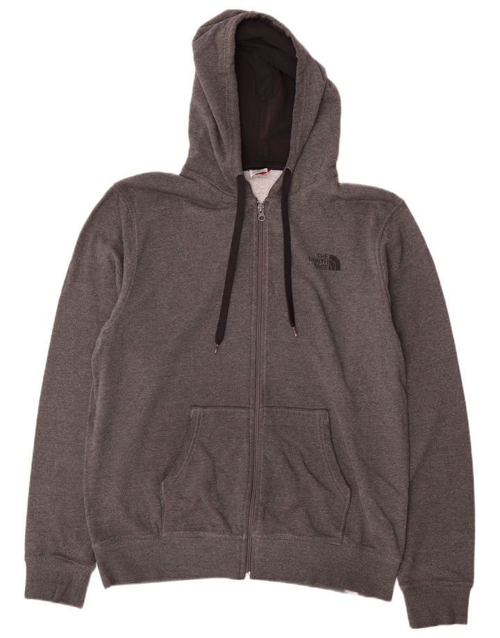 THE NORTH FACE Maglione con cappuccio e zip da uomo grande in cotone grigio