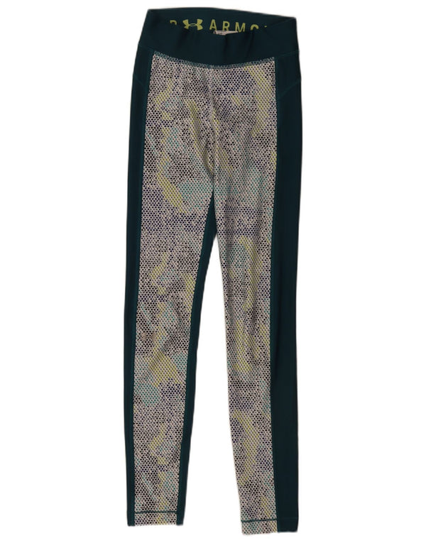 Leggings a compressione da donna Under Armour UK 6 XS Green Spotted Sports