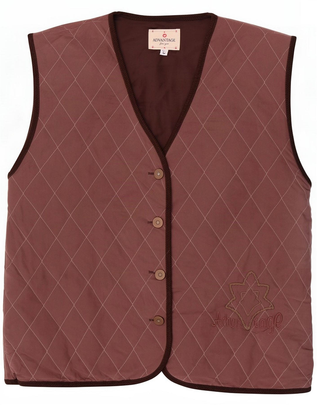 Gilet trapuntato da donna Advantage UK 16 Large Marrone geometrico poliestere