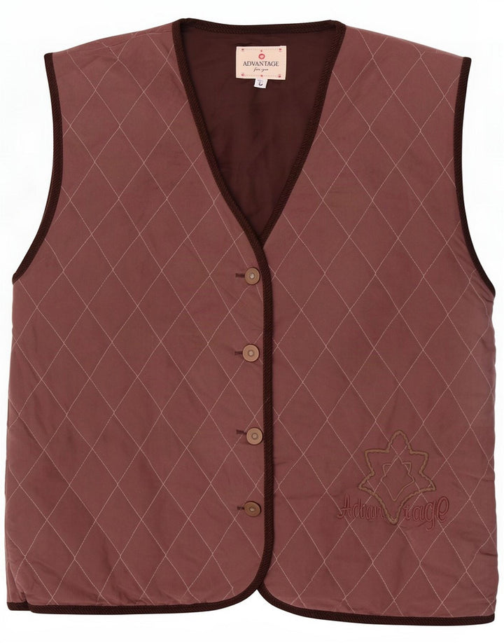 Gilet trapuntato da donna Advantage UK 16 Large Marrone geometrico poliestere