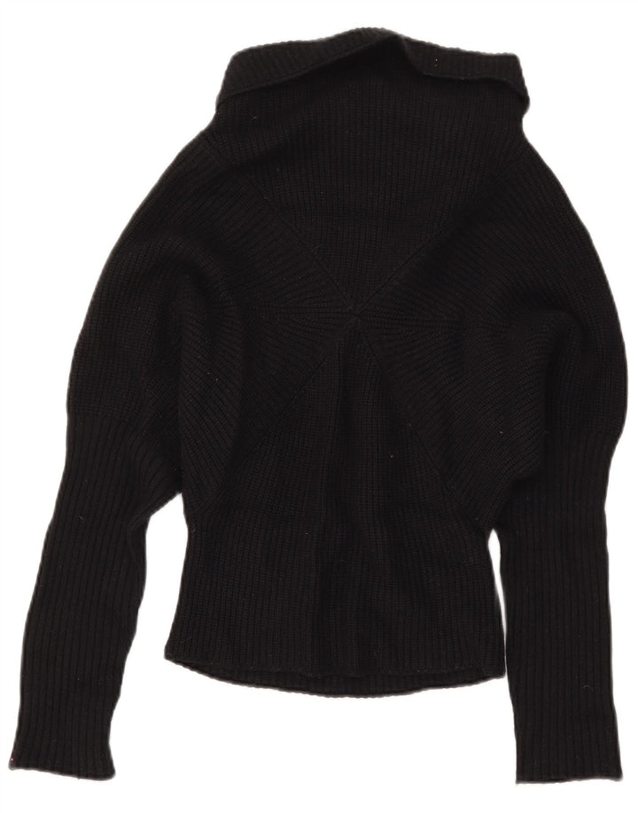 Maglione maglione da donna Stefanel con collo alto UK 6 XS lana nera