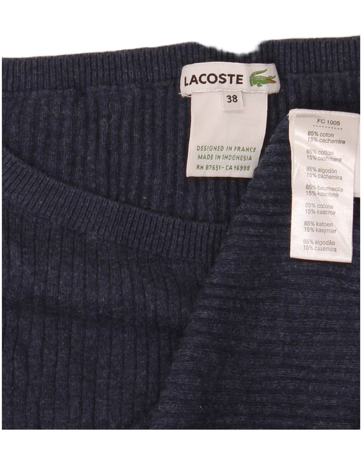 Maglione da donna con scollo a barca con maniche a 3/4 Lacoste taglia 38 medio blu navy