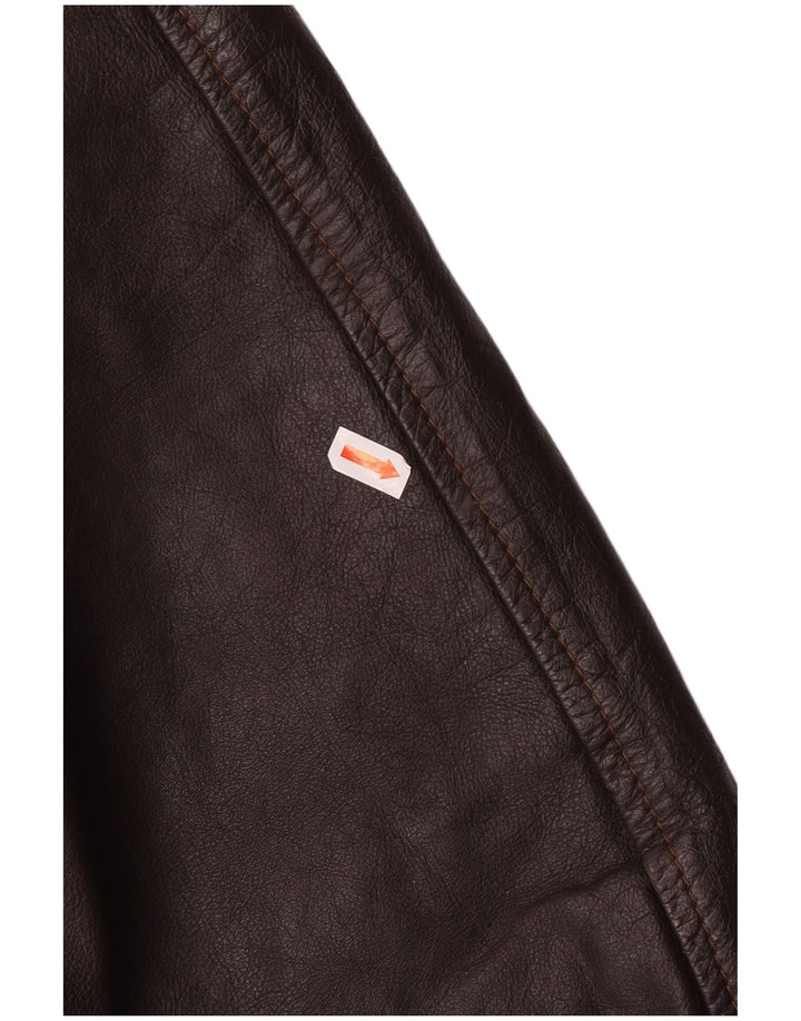Giacca in pelle da uomo VINTAGE UK 42 XL in pelle marrone
