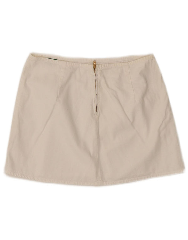 Minigonna Donna Benetton IT 40 Small W26 Cotone Bianco
