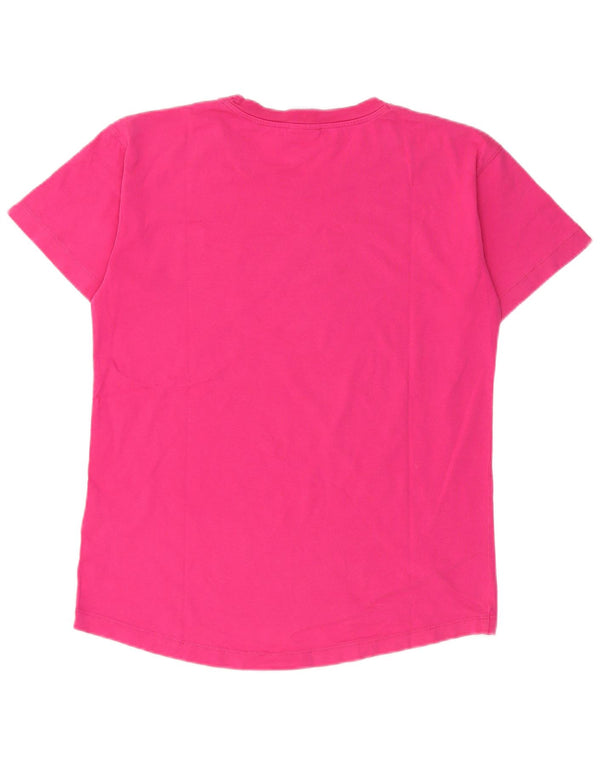 T-shirt grafica da donna Champion Top UK 10 piccola in cotone rosa