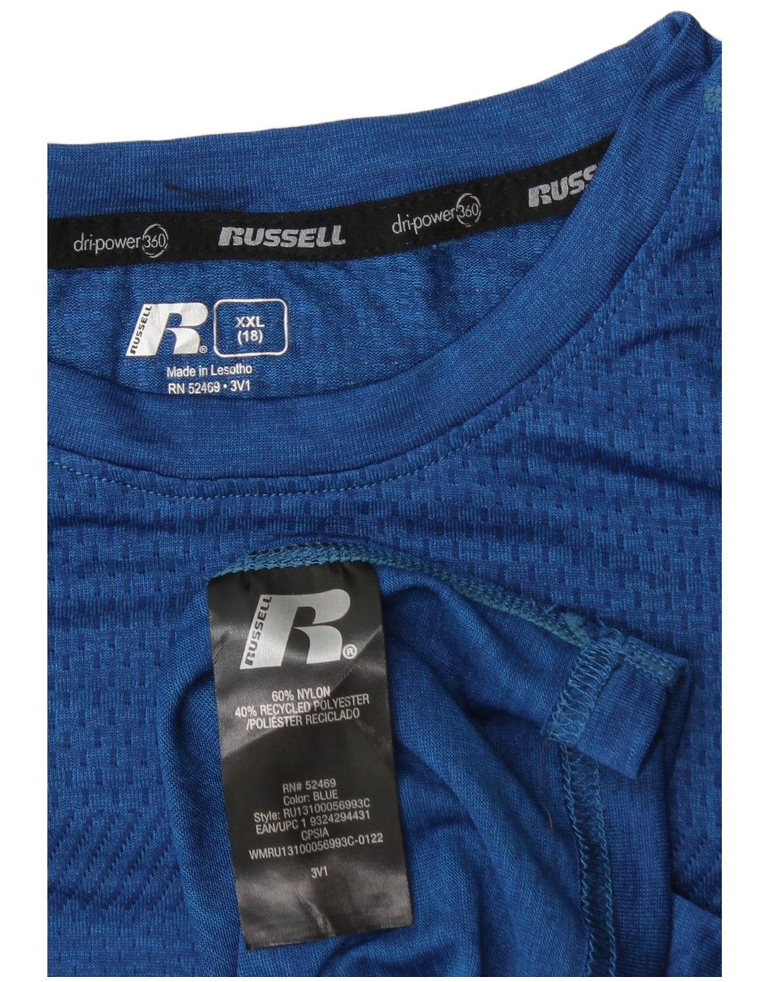 Maglietta da ragazzo Dri-Power RUSSELL ATHLETIC 15-16 anni 2XL Nylon blu