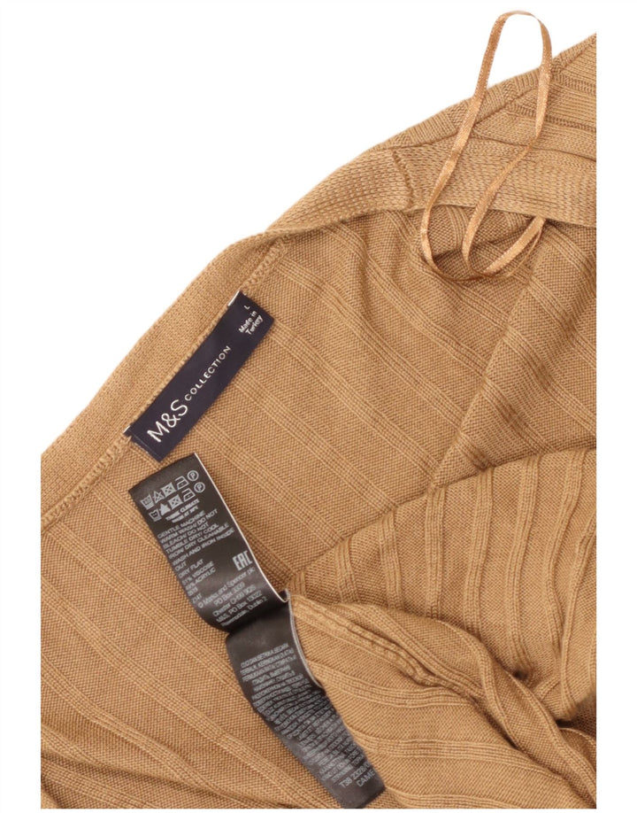 Maglione cardigan lungo da donna Marks & Spencer UK 16 grande marrone