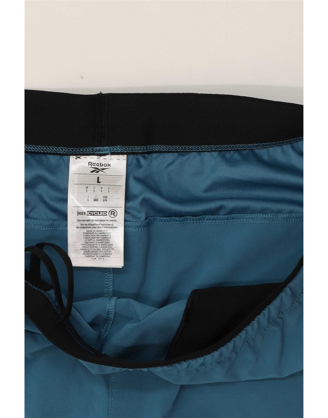 Pantaloncini sportivi Reebok da uomo grandi in poliestere blu