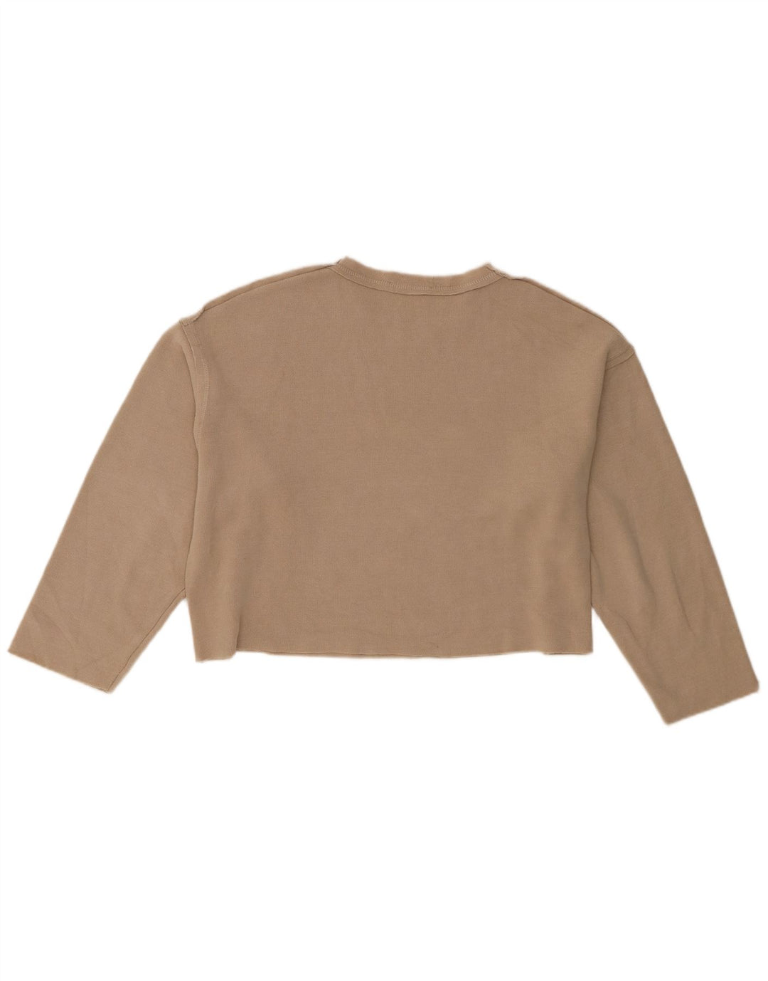Top corto oversize da donna Zara a maniche lunghe UK 10 piccolo Beige
