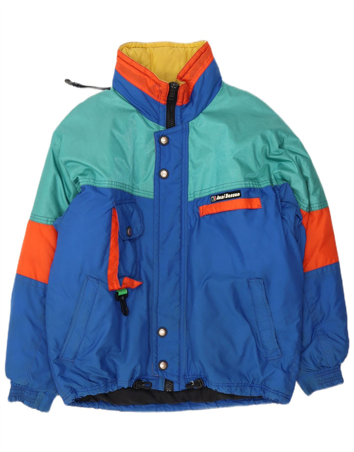 Giacca da sci da uomo vestibilità ampia con cappuccio Anzi Besson IT 46 Small Blue Colourblock