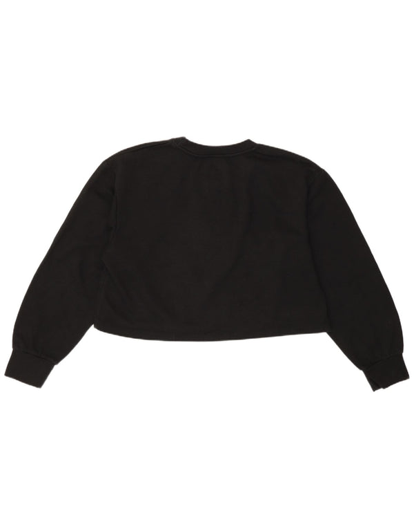 Top corto da donna Zara vestibilità ampia a maniche lunghe UK 14 grande nero