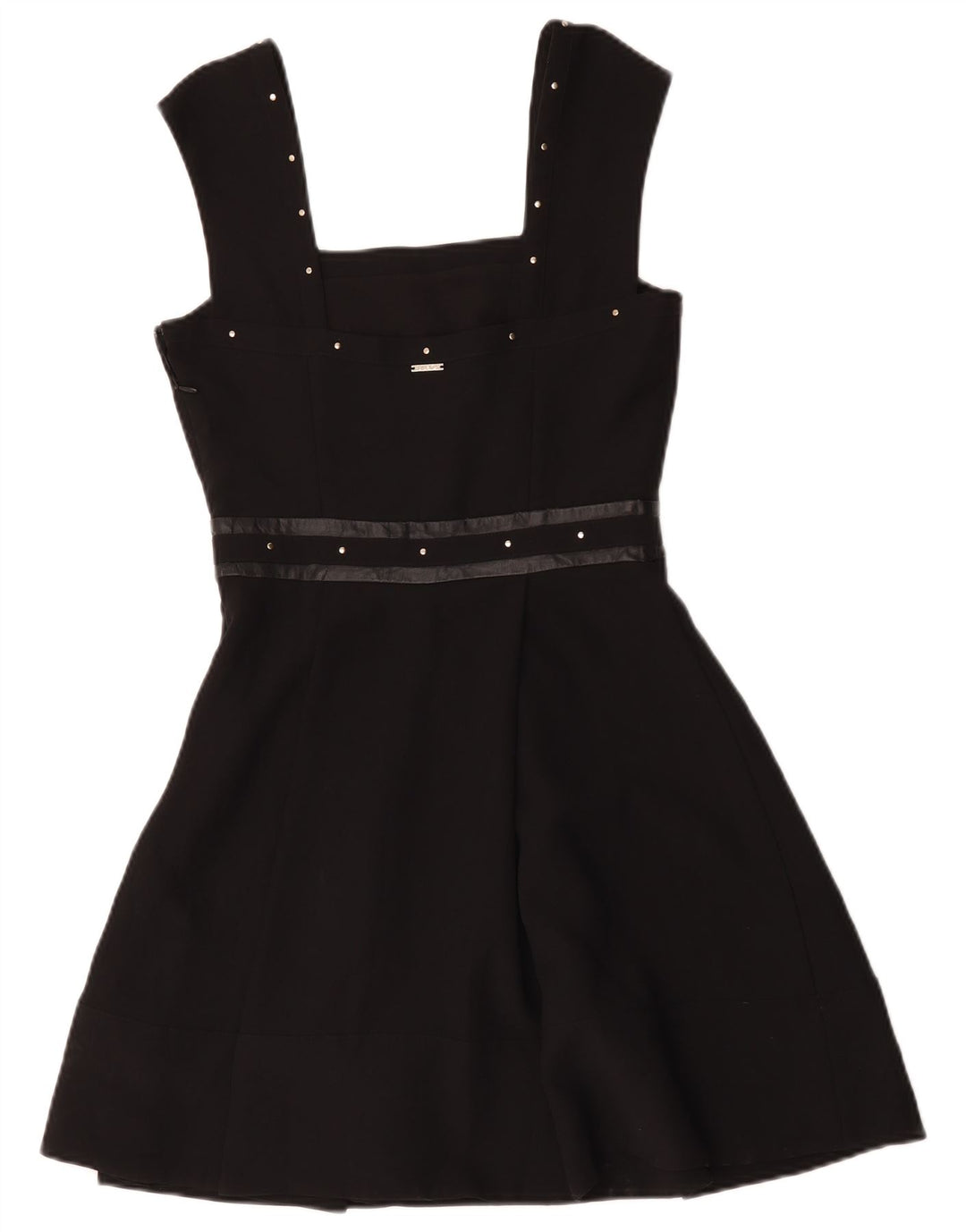 Abito Donna Liu Jo a Trapezio Senza Maniche IT 40 Small Nero Poliestere