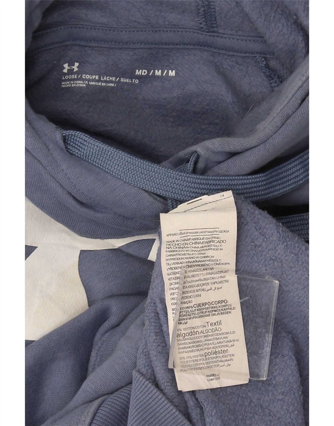 Felpa con cappuccio grafica da uomo Under Armour in cotone blu medio