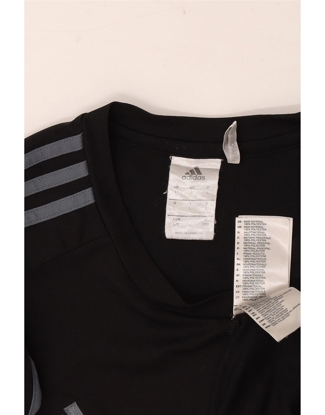 T-shirt Adidas Climalite da uomo, grande, in poliestere color block nero