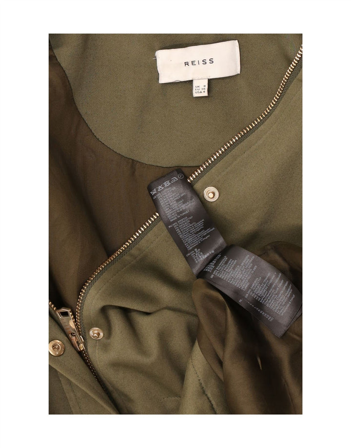 Giacca parka oversize con cappuccio da donna Reiss UK 8 piccola in cotone kaki