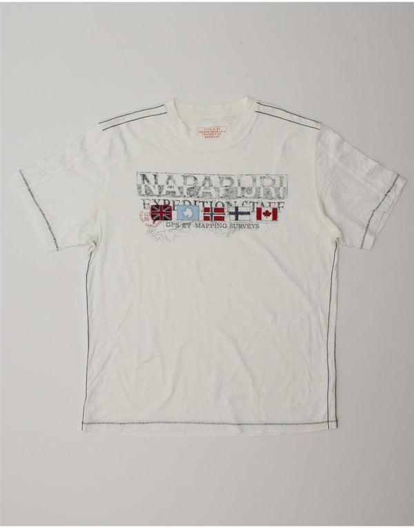 T-shirt grafica da uomo Napapijri Top XL in cotone bianco