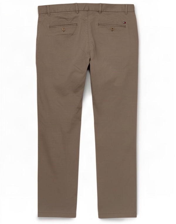 Pantaloni chino dritti da uomo Tommy Hilfiger W36 L30 cotone grigio